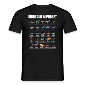 Dinosaur Alphabet - Types Of Dinosaurs - Dino - Men's T-Shirt - black - Front - AI Model Male 178 light (178cm)