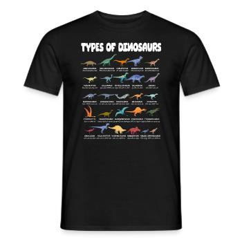Types Of Dinosaurs Dino Identification - Cute - Men's T-Shirt - black - Front - AI Model Male 178 light (178cm)