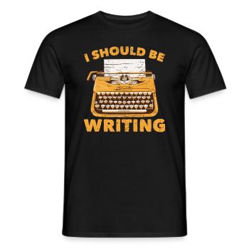 I Should Be Writing - Typewriter School - Männer T-Shirt - Schwarz - Vorne - AI Model Male 178 light (178cm)