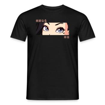 Anime Girl Eyes - Japan Culture Art - Japanese - Männer T-Shirt - Schwarz - Vorne - AI Model Male 178 light (178cm)