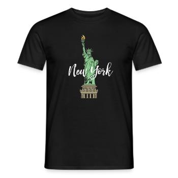 Tourist - Statue of Liberty Iconic - New York - Männer T-Shirt - Schwarz - Vorne - AI Model Male 178 light (178cm)