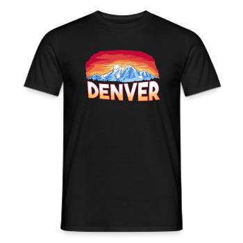 State - Rocky Mountain Sunset - Denver - Männer T-Shirt - Schwarz - Vorne - AI Model Male 178 light (178cm)