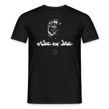 full face ride or die 3B - Männer T-Shirt - Schwarz - Vorne - AI Model Male 178 light (178cm)