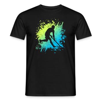 Joueur de hockey Joueur de hockey Vintage Hockey sur gazon - T-shirt homme - noir - Devant - AI Model Male 178 light (178cm)