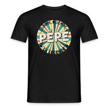 Mon Pépé Est Une légende Cadeau Humour Papi - T-shirt homme - noir - Devant - AI Model Male 178 light (178cm)