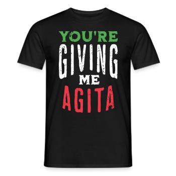 Argot italien Tu me donnes de l’agita - T-shirt homme - noir - Devant - AI Model Male 178 light (178cm)