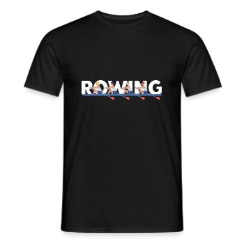 Aviron Femmes sans barreur Quatre - T-shirt homme - noir - Devant - AI Model Male 178 light (178cm)