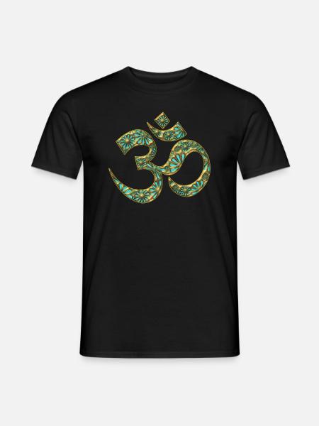 OM Mantra, AUM Symbol, Yoga, Buddhismus Musik Aum - Männer T-Shirt - Schwarz