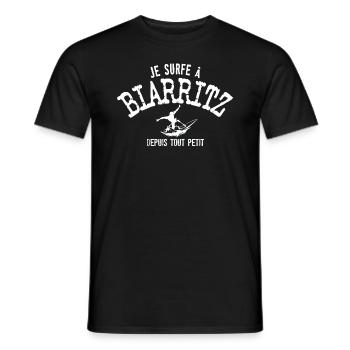Ich surfe seit meiner Kindheit in Biarritz - Männer T-Shirt - Schwarz - Vorne - AI Model Male 178 light (178cm)