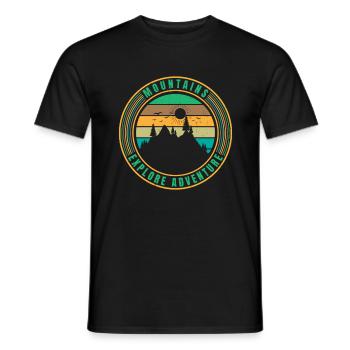 Mountains Explore Adventure - Men's T-Shirt - black - Front - AI Model Male 178 light (178cm)
