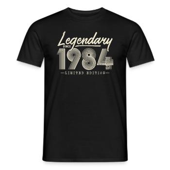 Legendary since 1984 - Men's T-Shirt - black - Front - AI Model Male 178 light (178cm)