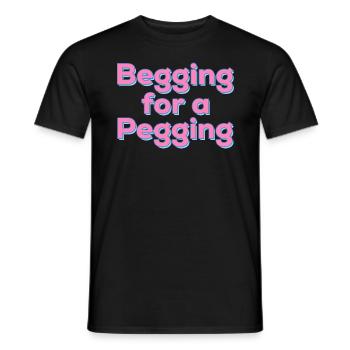 Betteln um ein Pegging-Angebot - Männer T-Shirt - Schwarz - Vorne - AI Model Male 178 light (178cm)