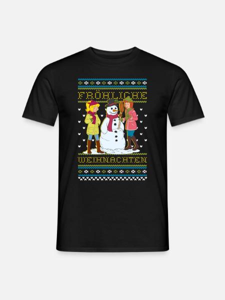 Bibi und Tina Zauberhafte Weihnachten Ugly Xmas - Männer T-Shirt - Schwarz