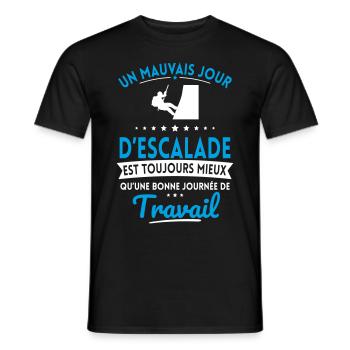 Mauvais jour d'escalade mieux que journée travail - T-shirt homme - noir - Devant - AI Model Male 178 light (178cm)