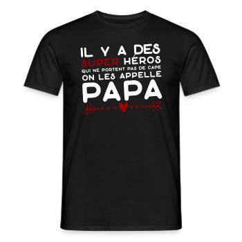 papa cadeau anniversaire original fête des pères - T-shirt homme - noir - Devant - AI Model Male 178 light (178cm)