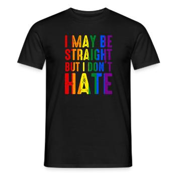I May Be Straight But I Don't Hate LGBT Pride Ally - Men's T-Shirt - black - Front - AI Model Male 178 light (178cm)