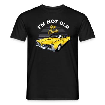 Old school vintage classic vintage car - T-shirt homme - noir - Devant - AI Model Male 178 light (178cm)