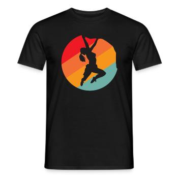 Rock climbing woman - Men's T-Shirt - black - Front - AI Model Male 178 light (178cm)