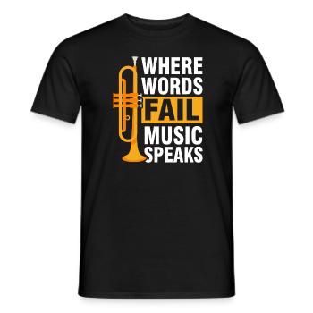 Trumpet brass band music trumpeter - Men's T-Shirt - black - Front - AI Model Male 178 light (178cm)