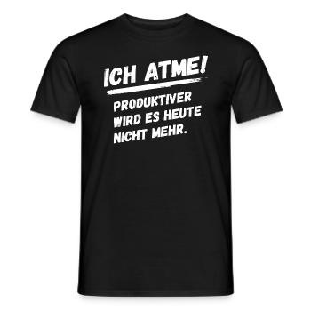 Ich atme Spruch - Männer T-Shirt - Schwarz - Vorne - AI Model Male 178 light (178cm)