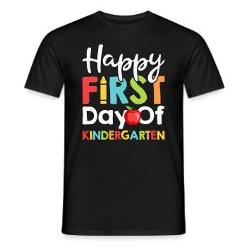 Happy first day of kindergarten - Men's T-Shirt - black - Front - AI Model Male 178 light (178cm)