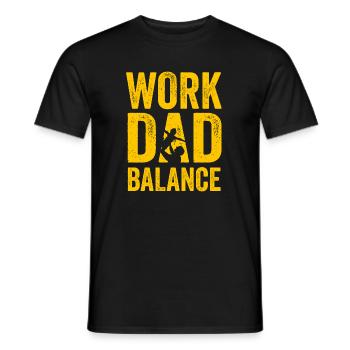 Gift for Father's Day Work Dad Balance - Men's T-Shirt - black - Front - AI Model Male 178 light (178cm)