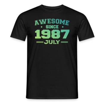 Juli 1987 Geburtstagsfeier Juli 1987 Retro - Männer T-Shirt - Schwarz - Vorne - AI Model Male 178 light (178cm)