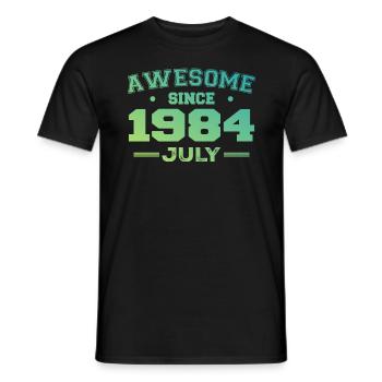 Juli 1984 Geburtstagsfeier Juli 1984 Retro - Männer T-Shirt - Schwarz - Vorne - AI Model Male 178 light (178cm)