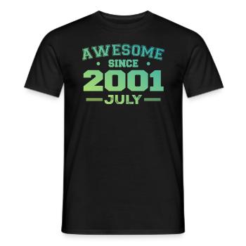 Juli 2001 Geburtstagsfeier Juli 2001 Retro - Männer T-Shirt - Schwarz - Vorne - AI Model Male 178 light (178cm)