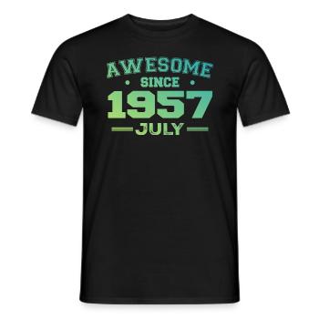 Juli 1957 Geburtstagsfeier Juli 1957 Retro - Männer T-Shirt - Schwarz - Vorne - AI Model Male 178 light (178cm)