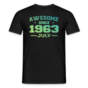 July 1963 Birthday Party July 1963 Retro - Men's T-Shirt - black - Front - AI Model Male 178 light (178cm)