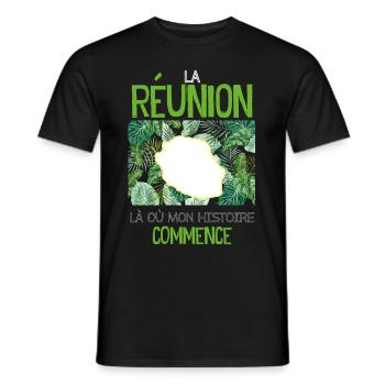 La Réunion Mon Histoire Mon Ile Cadeau Femme - T-shirt homme - noir - Devant - AI Model Male 178 light (178cm)