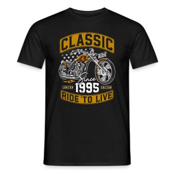 1995 Vintage Motorcycle Biker Motorcyclist - Men's T-Shirt - black - Front - AI Model Male 178 light (178cm)