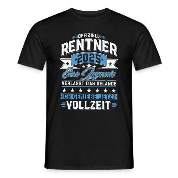 Rentner 2025 Rente Ruhestand 2025 Geschenk - Männer T-Shirt - Schwarz - Vorne - AI Model Male 178 light (178cm)