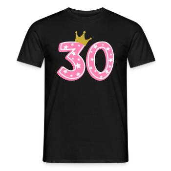 30 Krone 30th birthday 30 years - Men's T-Shirt - black - Front - AI Model Male 178 light (178cm)