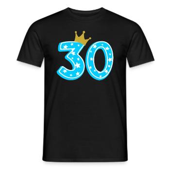 30 crown 30th birthday 30 years - Men's T-Shirt - black - Front - AI Model Male 178 light (178cm)