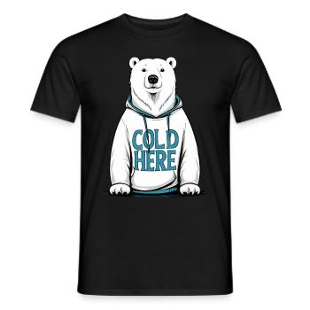 Ours blanc - T-shirt homme - noir - Devant - AI Model Male 178 light (178cm)