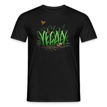 Grow Vegan - Männer T-Shirt - Schwarz - Vorne - AI Model Male 178 light (178cm)
