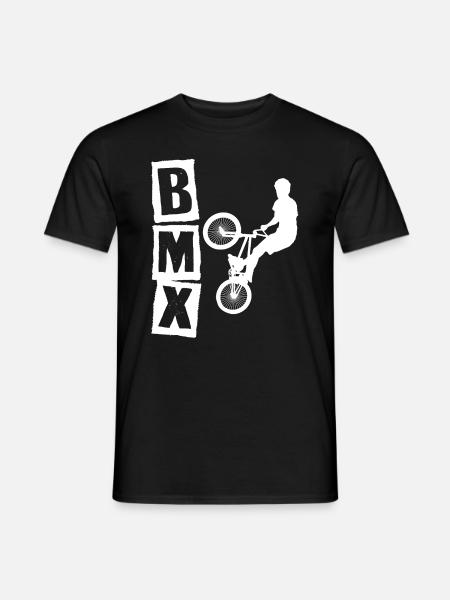 bmx race bike cyclist rider trick - Men's T-Shirt - black