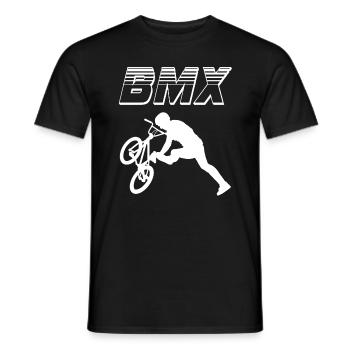 bmx race bike cyclist rider trick - Men's T-Shirt - black - Front - AI Model Male 178 light (178cm)