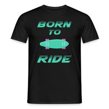 né pour rouler born to ride skateboard skate - T-shirt homme - noir - Devant - AI Model Male 178 light (178cm)
