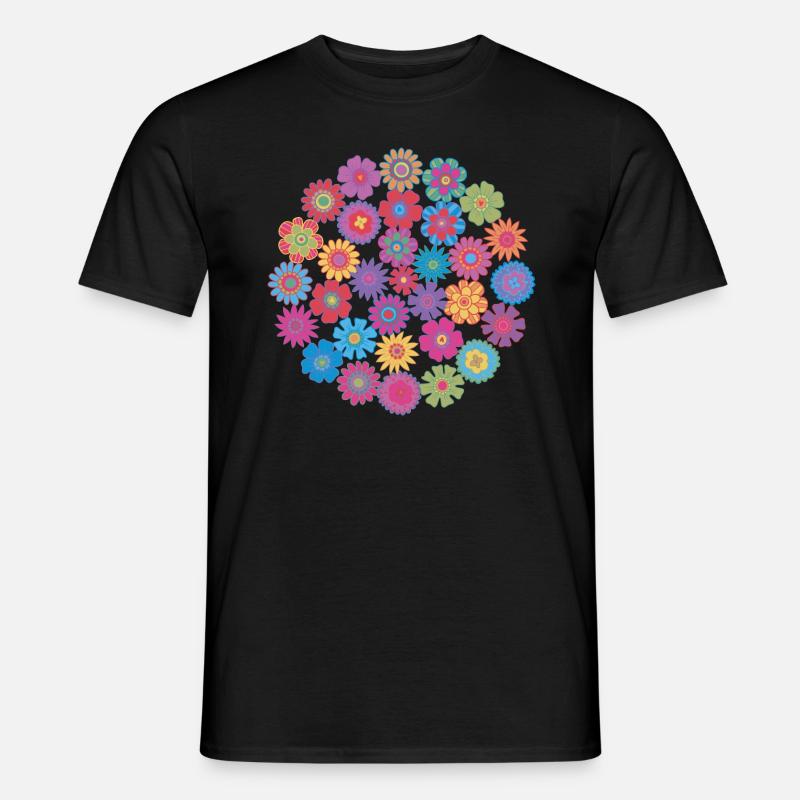 Cercle de fleurs - T-shirt homme - noir