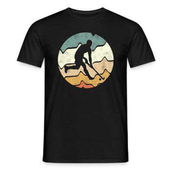Joueur de hockey sur gazon Joueur de hockey rétro hockey - T-shirt homme - noir - Devant - AI Model Male 178 light (178cm)