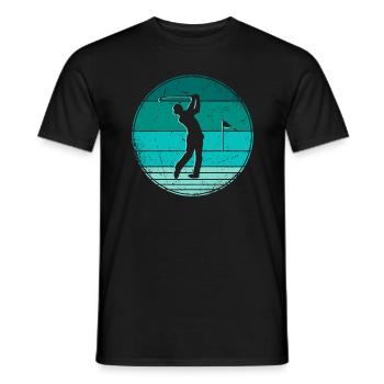 Golf Golfer Golfen Vintage Golfspieler - Männer T-Shirt - Schwarz - Vorne - AI Model Male 178 light (178cm)