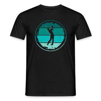 Golfspieler Golfer Golfen Retro Golf - Männer T-Shirt - Schwarz - Vorne - AI Model Male 178 light (178cm)