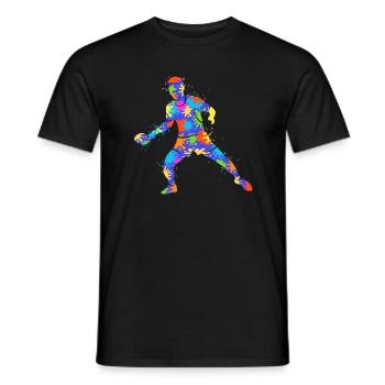 Table tennis player colorful Table tennis player - Men's T-Shirt - black - Front - AI Model Male 178 light (178cm)
