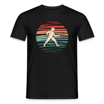 Fechten Vintage Fechtkampf Degen Fechter - Männer T-Shirt - Schwarz - Vorne - AI Model Male 178 light (178cm)
