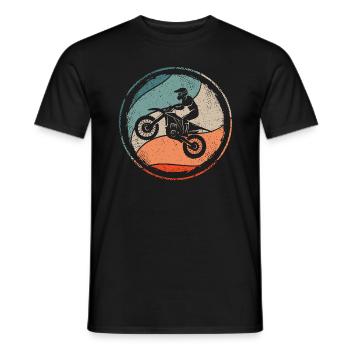 Motocross Vélo Motocycliste Vintage Moto - T-shirt homme - noir - Devant - AI Model Male 178 light (178cm)