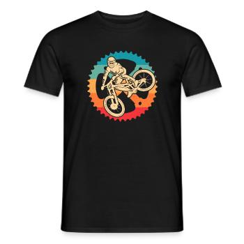 Mountain Bike Kettenblatt Fahrrad Mountainbike - Männer T-Shirt - Schwarz - Vorne - AI Model Male 178 light (178cm)