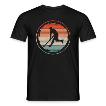 Joueur de hockey vintage Joueur de hockey sur gazon - T-shirt homme - noir - Devant - AI Model Male 178 light (178cm)
